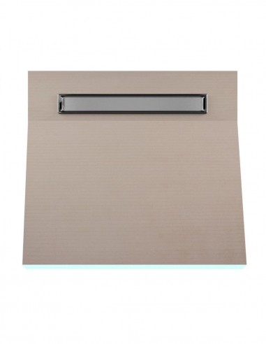 OneWay Wet Room Kit: Shower Tray with single slope towards the drain, including Waste Trap and Drain Cover (Invisible)