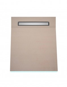 OneWay Wet Room Kit: Shower Tray with single slope towards the drain, including Waste Trap and Drain Cover (Invisible)