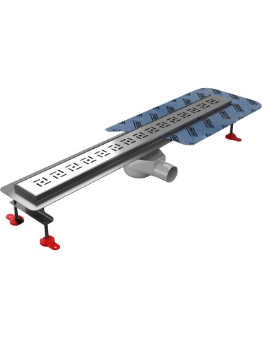 Tiled floor Shower drain kit: linear drain with cover Tivano and waste trap