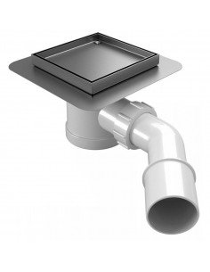 Square drain kit: Premium square drain with Pure cover and waste trap