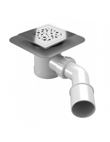 Square drain kit: Premium square drain with Mistral cover and waste trap