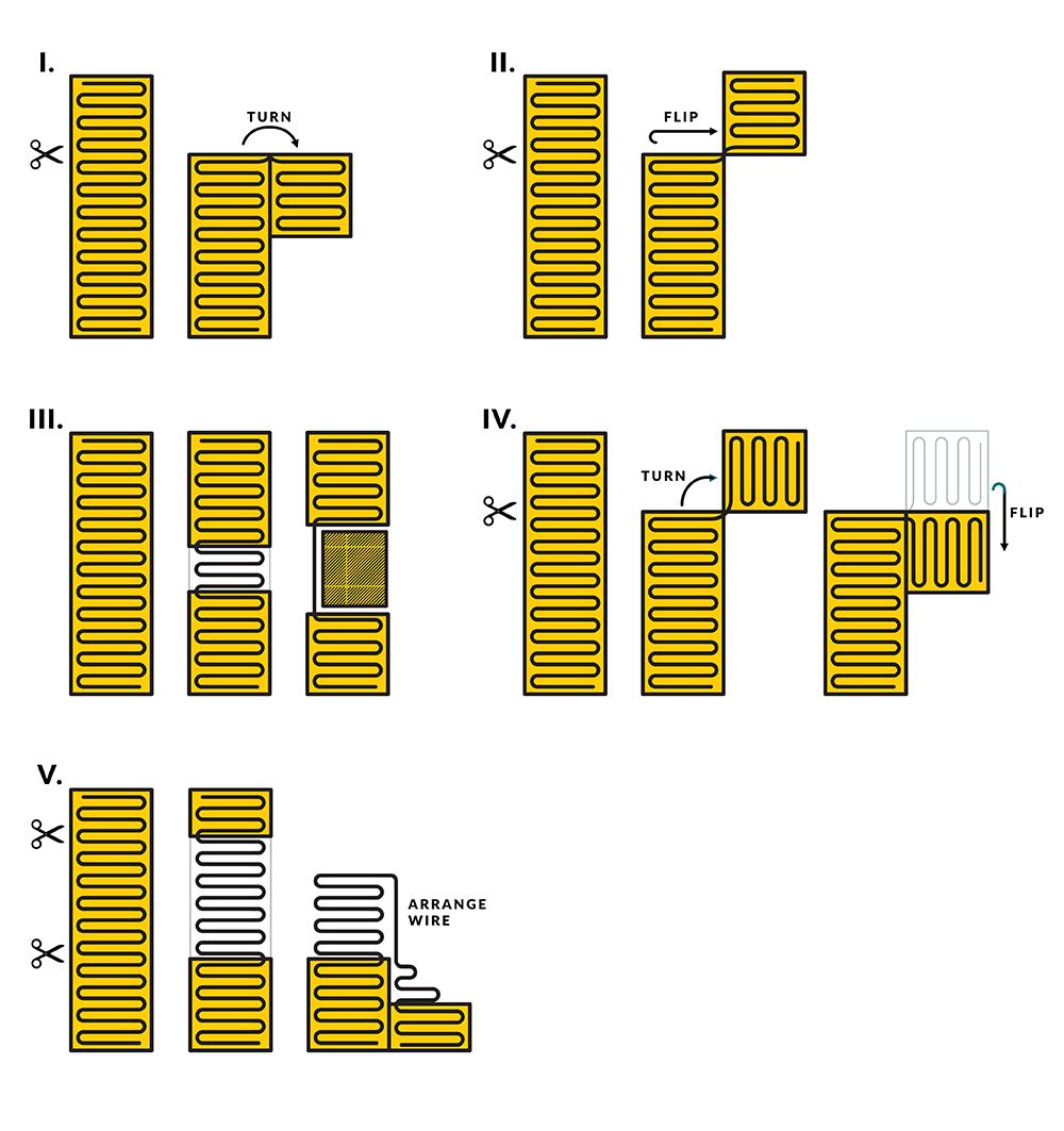 How to cut heating mat