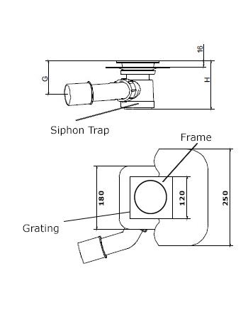 Square drain tech drawing