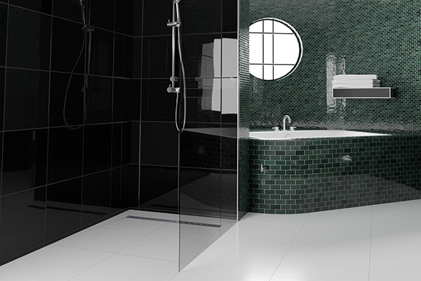 Image d’application Elément de douche en aspect carrelage moderne